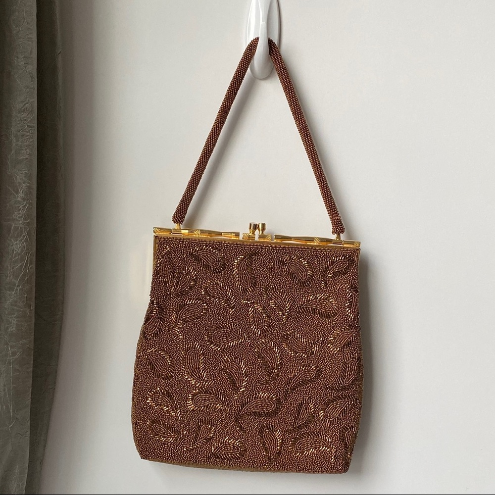 Vintage Magid Copper Beaded Bag